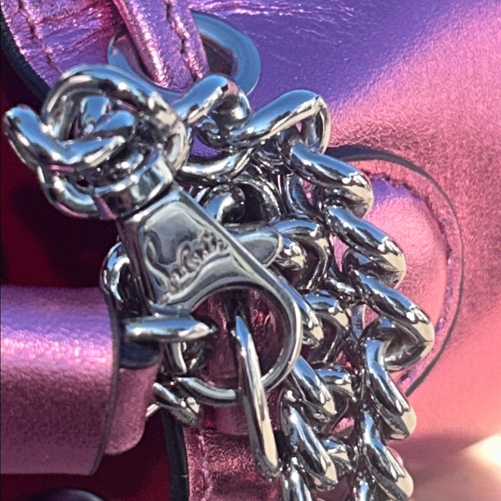 Christian Louboutin MINI Mary Jane Metallic Bucket Bag - Picture 10 of 11